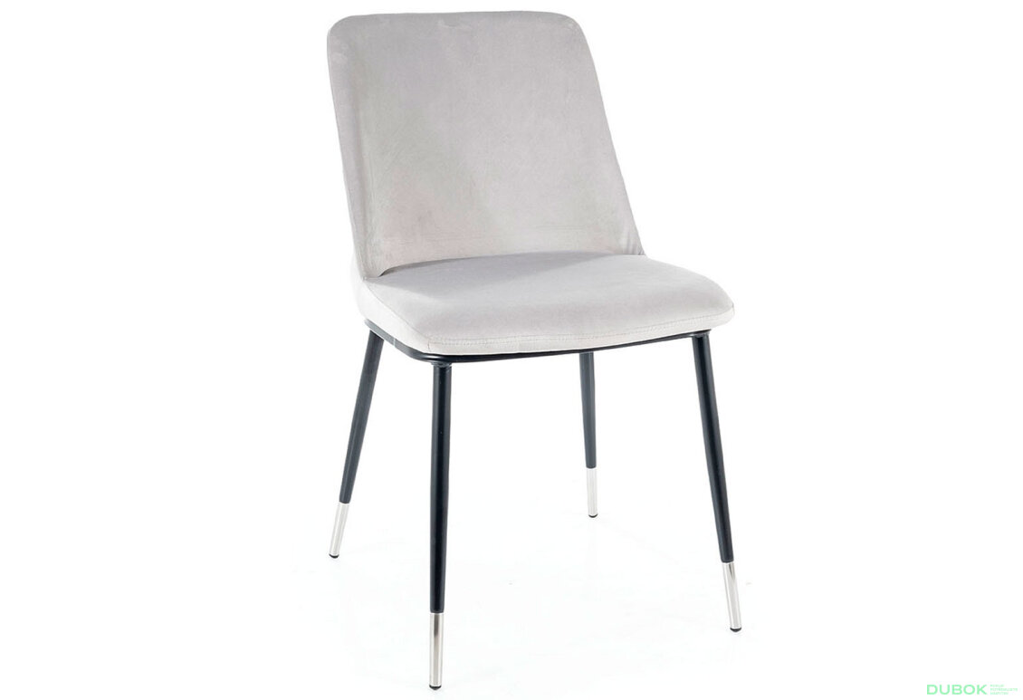 Obrázek 2 - Židle Jill Velvet světle šedý Bluvel 03, kov černá / chrome