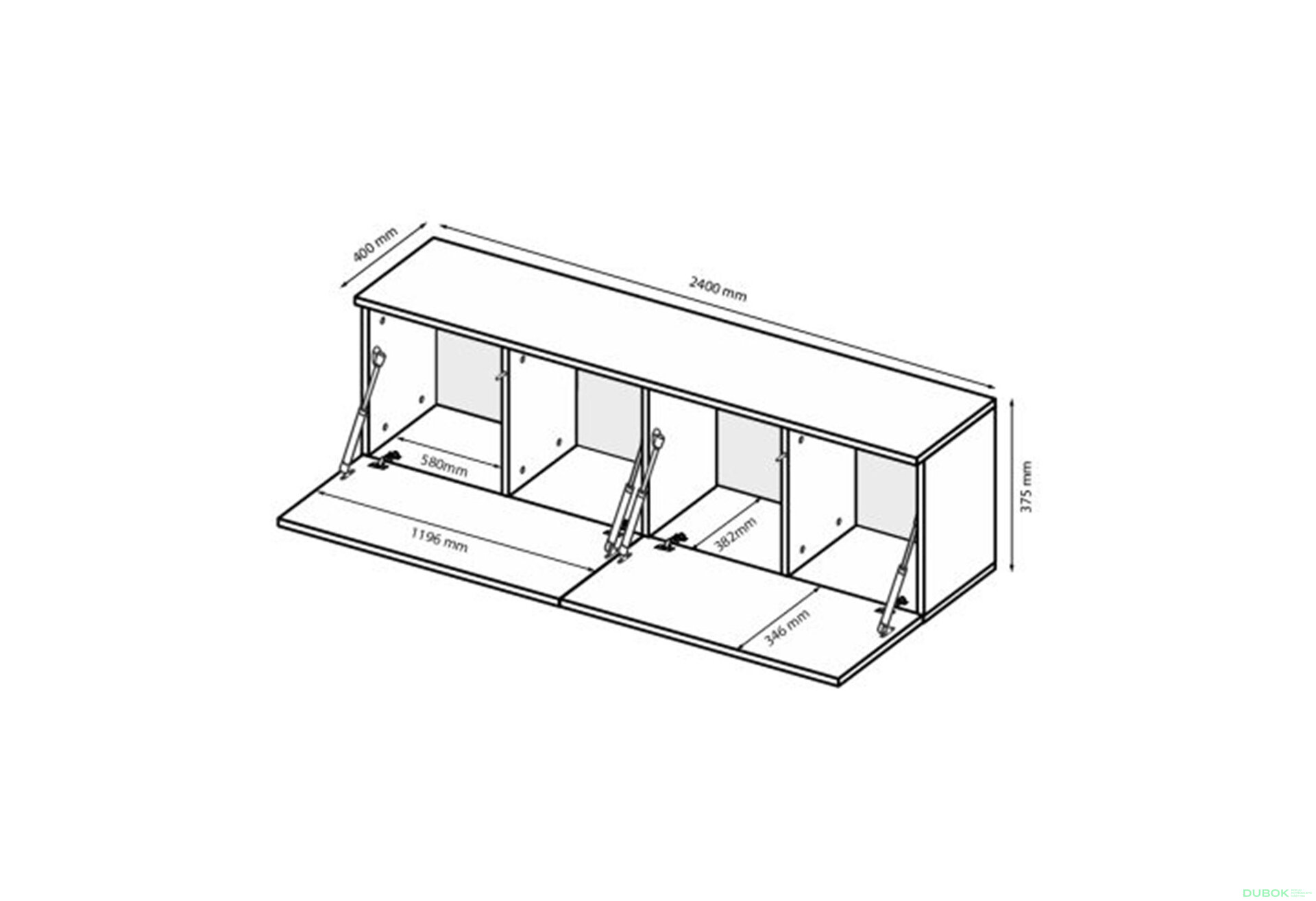 Obrázek 7 - TV stolek 2,4 šedý lávový lesk Legs Box