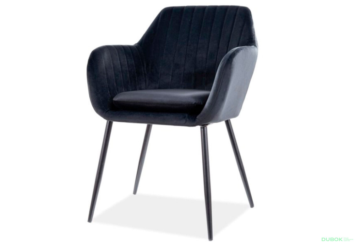 Židle Wenus Velvet černý Bluvel 19, matná černá kov