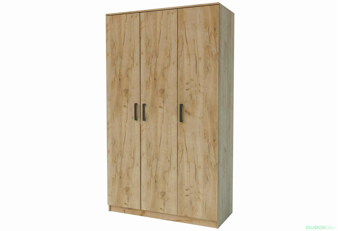 Skříň třídveřová Simple 120 cm Dub kraft zlatý