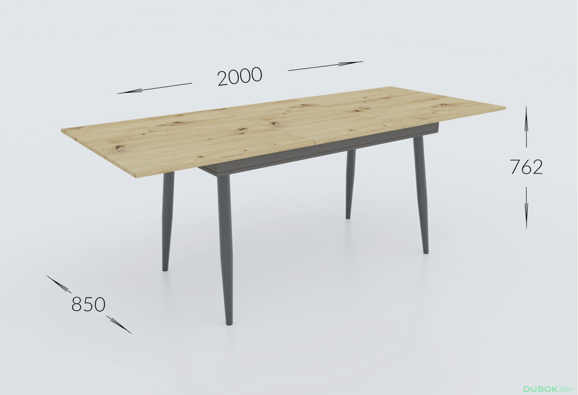 Obrázek 5 - Rozkládací stůl City 150x85 cm Dub artisan / Antracit Vystavený kus