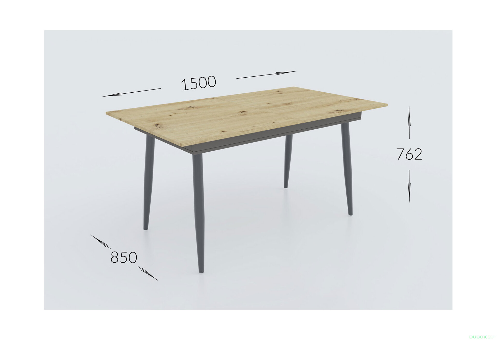 Obrázek 4 - Rozkládací stůl City 150x85 cm Dub artisan / Antracit Vystavený kus