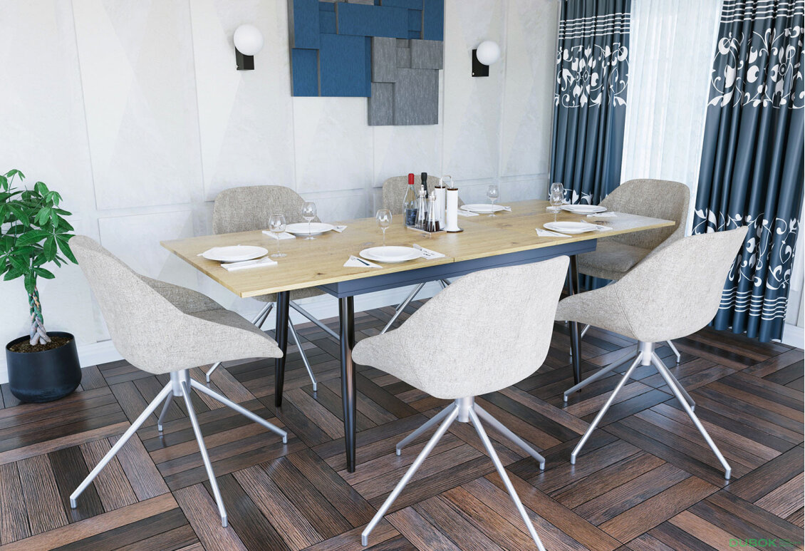 Obrázek 2 - Rozkládací stůl City 150x85 cm Dub artisan / Antracit Vystavený kus