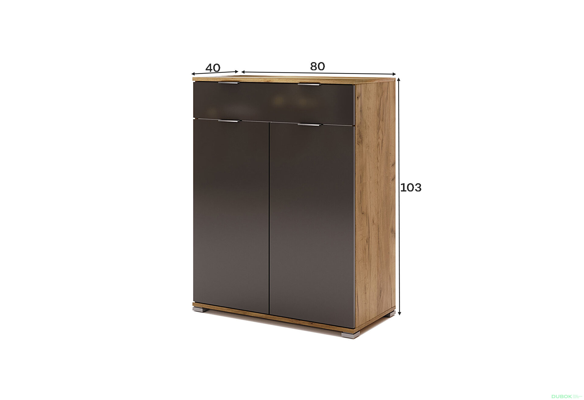 Obrázek 5 - Komoda 2dv 1šu Lava / dub kraft Luna
