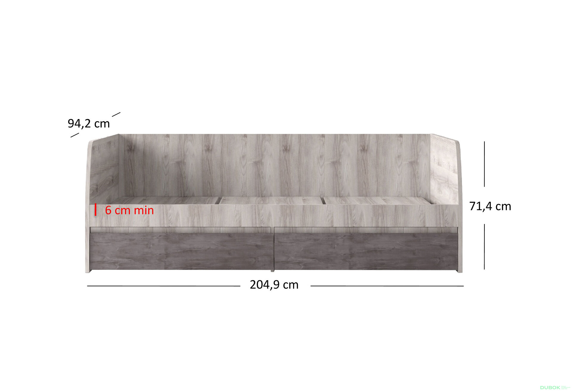 Obrázek 5 - Postel 2s/90x200 s roštem kaštan nairobi / onyx Jazz