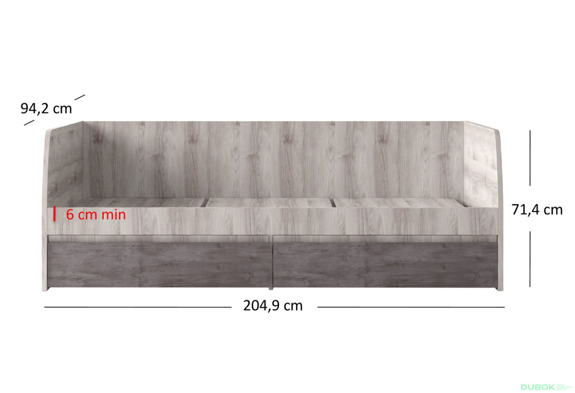 Obrázek 5 - Postel 2s/90x200 s roštem kaštan nairobi / onyx Jazz