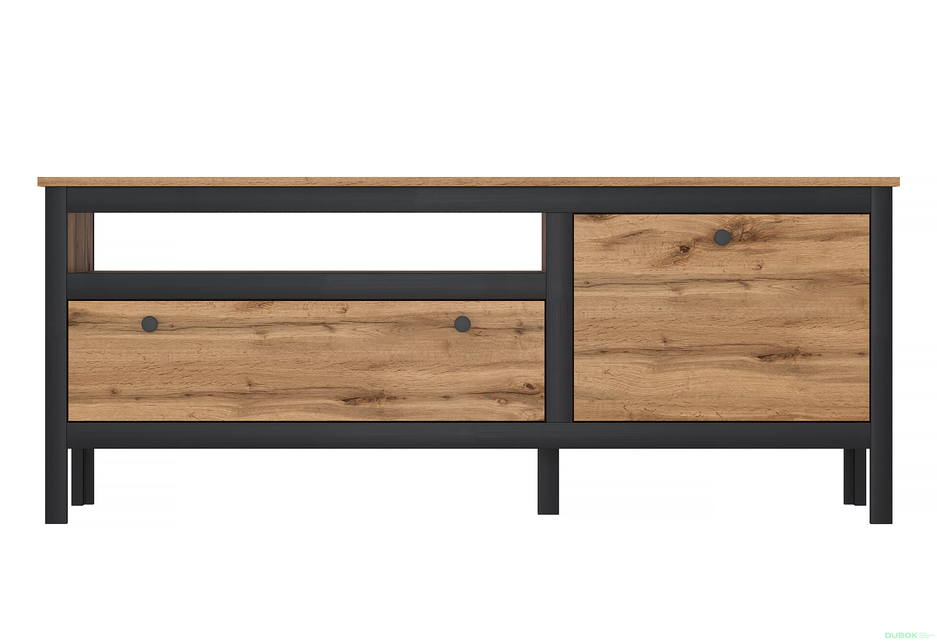 Obrázek 491 - Obývací sestava 2.7 m dub wotan / černý Loft
