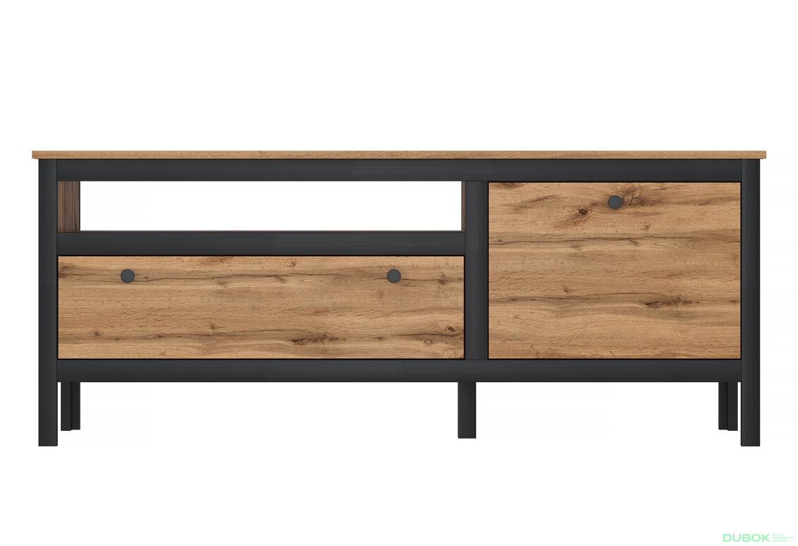 Obrázek 491 - Obývací sestava 2.7 m dub wotan / černý Loft