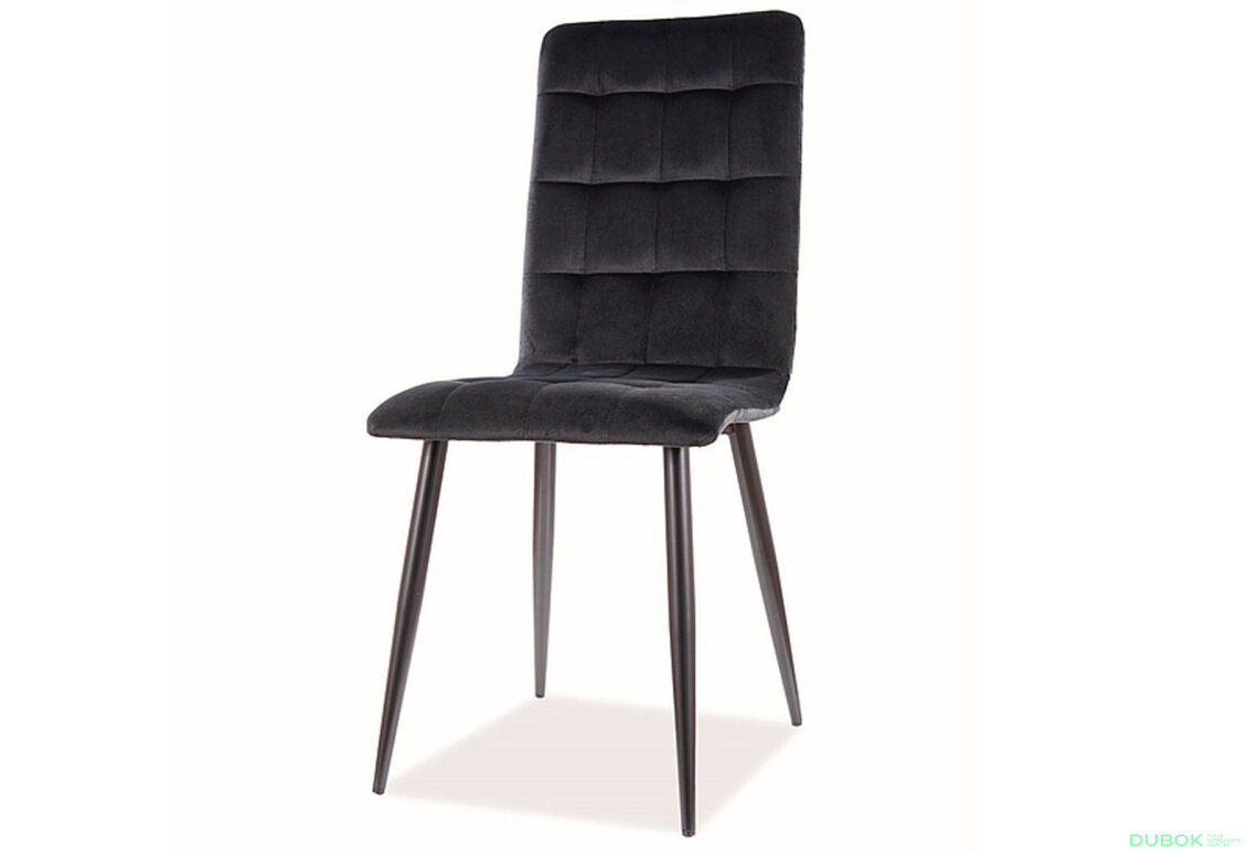 Židle Otto Velvet černý Bluvel 19, kov černá matná