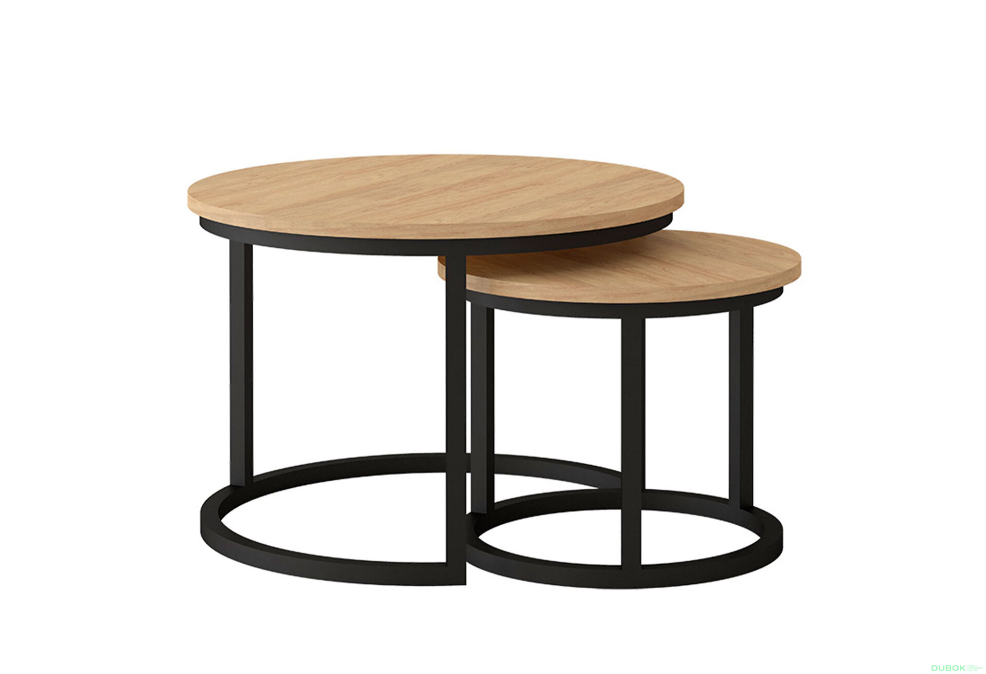 Obrázek 1 - Konferenční stolek Toronto 50x42 + 70x46 černý / dub hickory