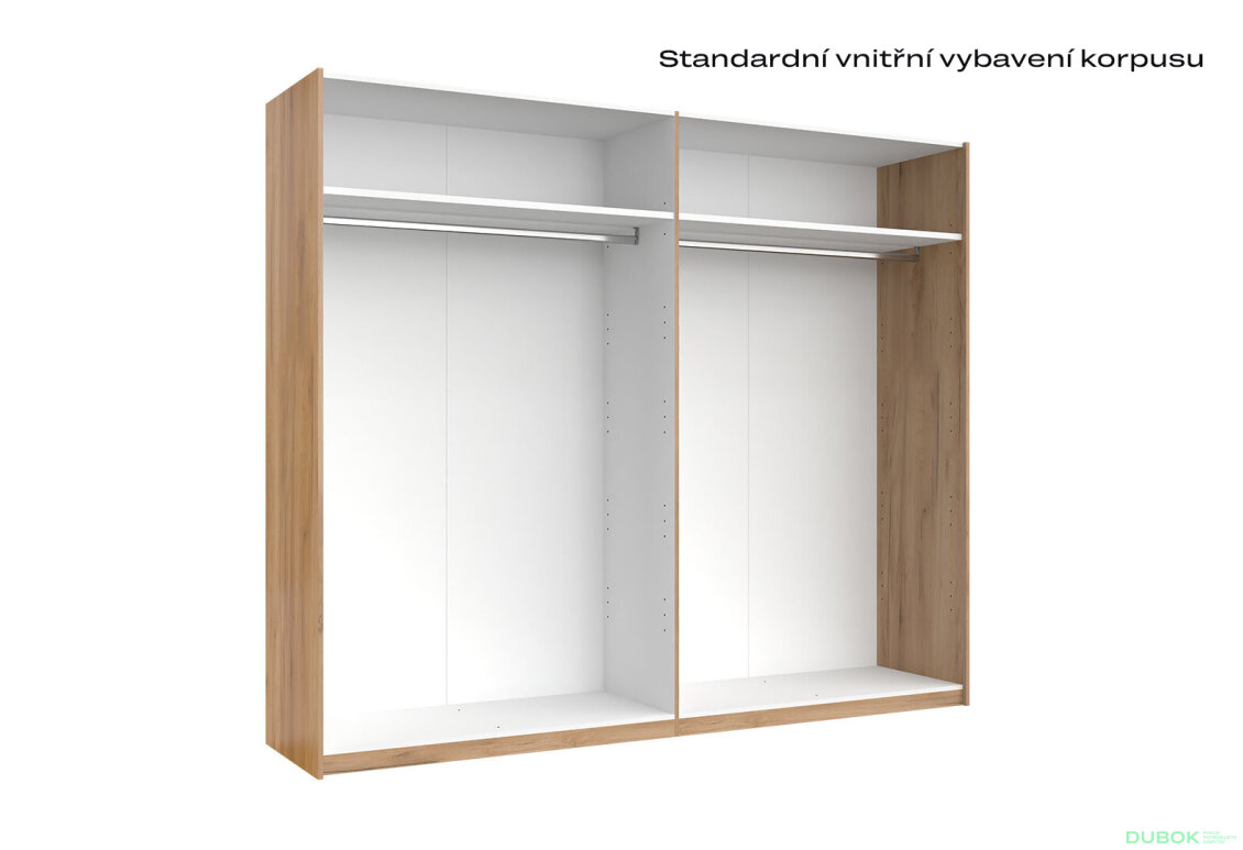 Obrázek 2 - Skříň s posuvnými dveřmi 2,5x2,1m (Dveře Mat Láva), série N Luna