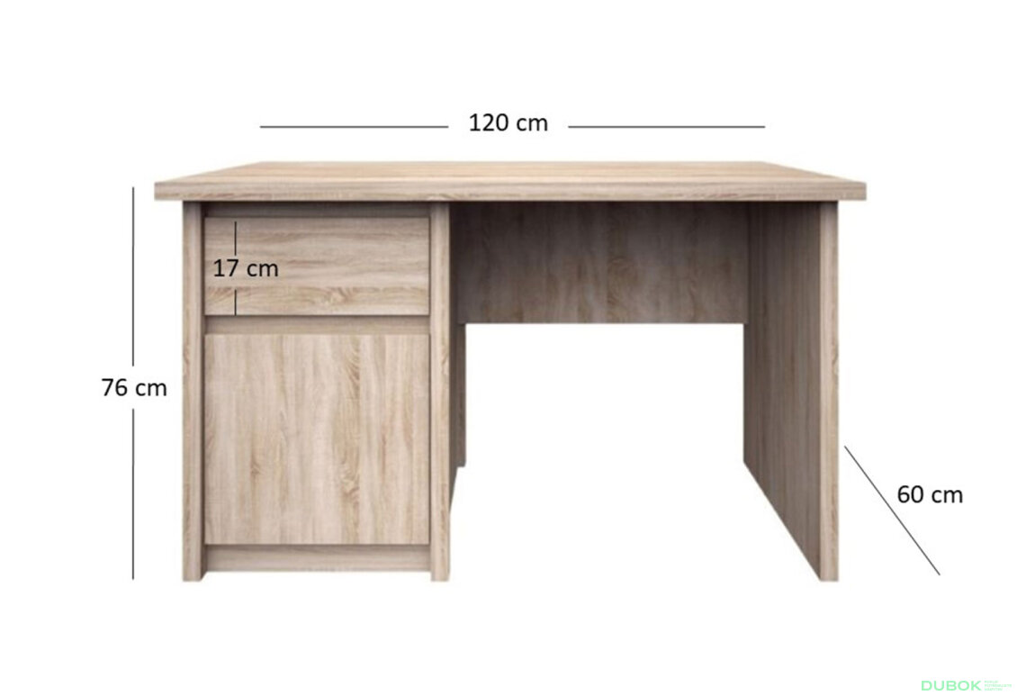 Obrázek 2 - Psací stůl s dvířky a zásuvkou Norton 120 cm Dub Sonoma