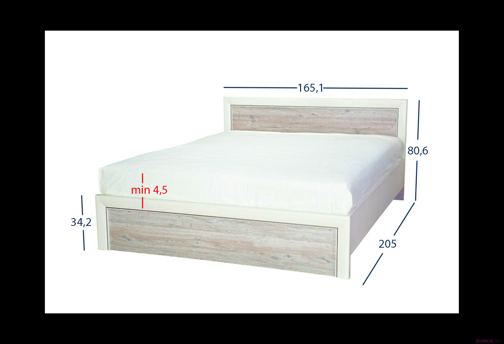 Obrázek 3 - Postel 160x200 krém / dub ancona Olivia