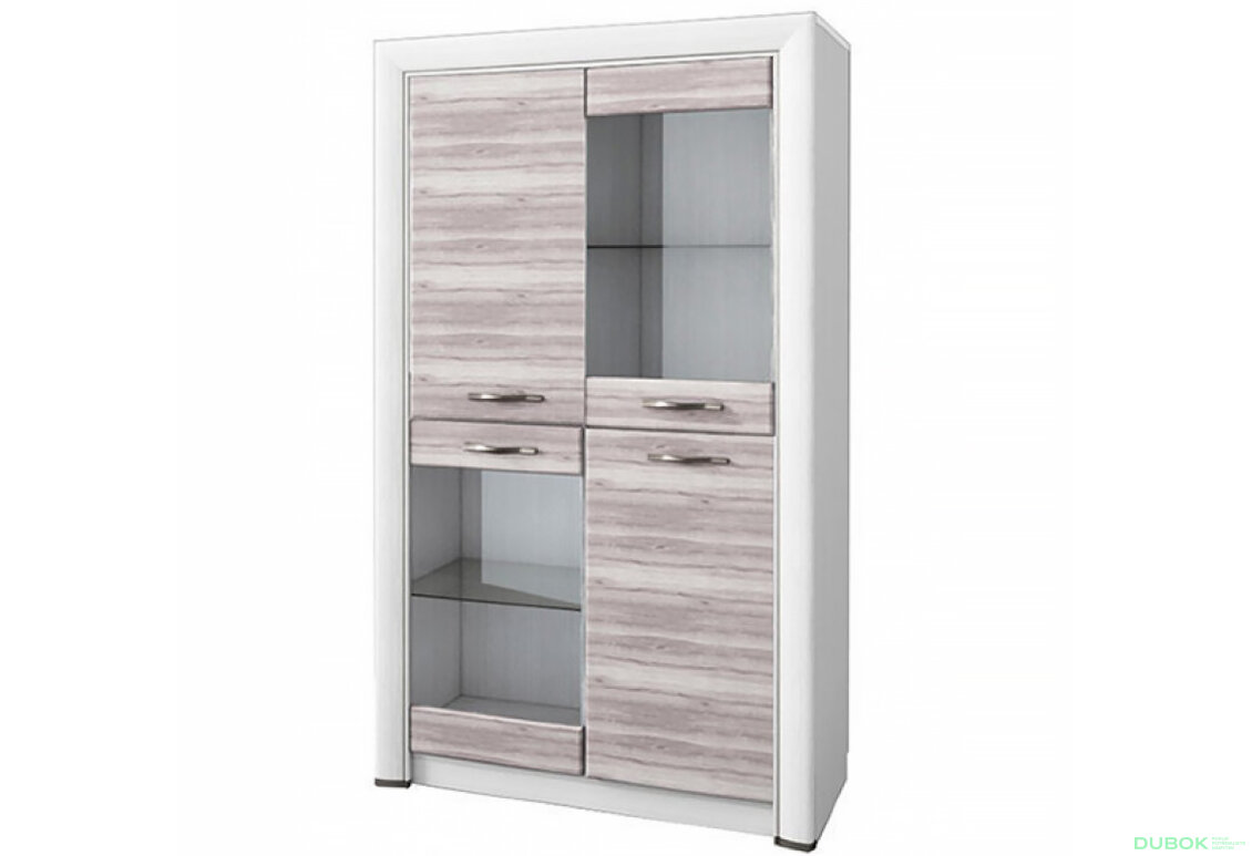 Obrázek 2 - Vitrína 2d2w/100 krém / dub ancona Olivia