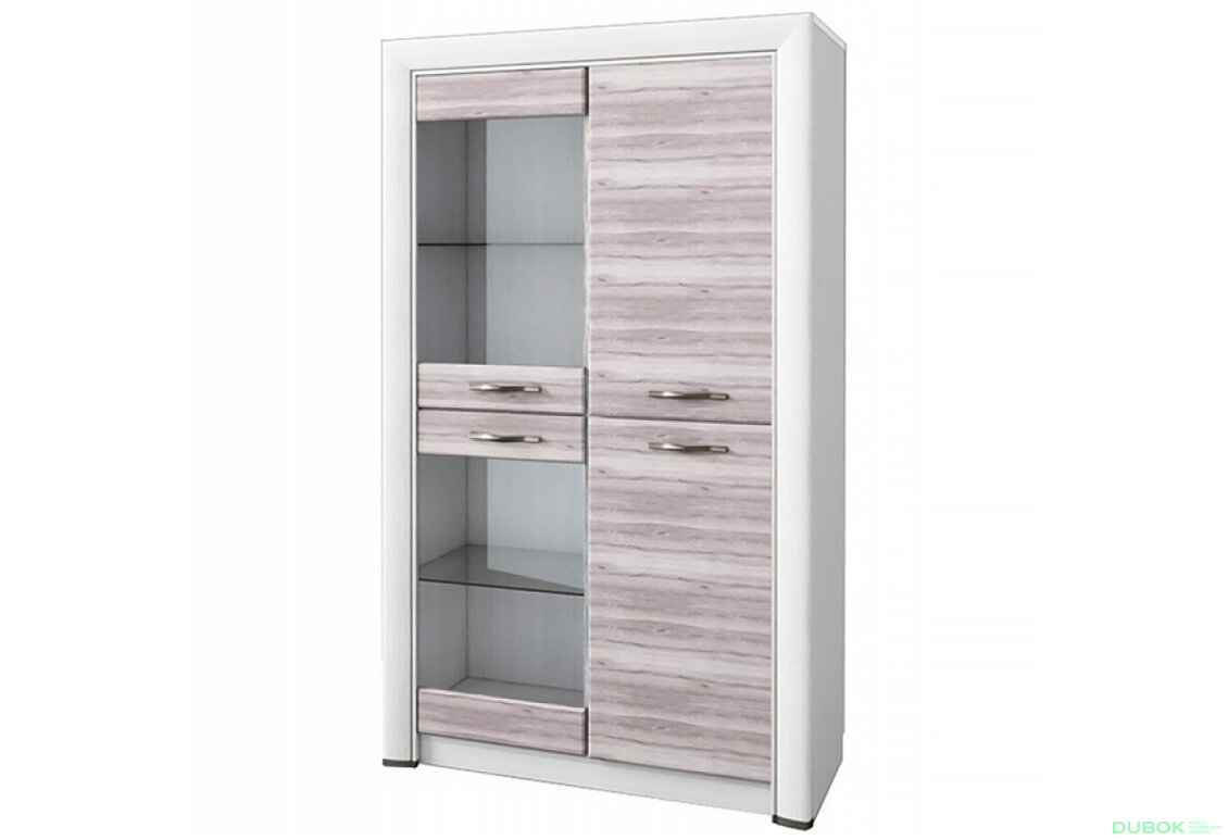 Obrázek 4 - Vitrína 2d2w/100 krém / dub ancona Olivia
