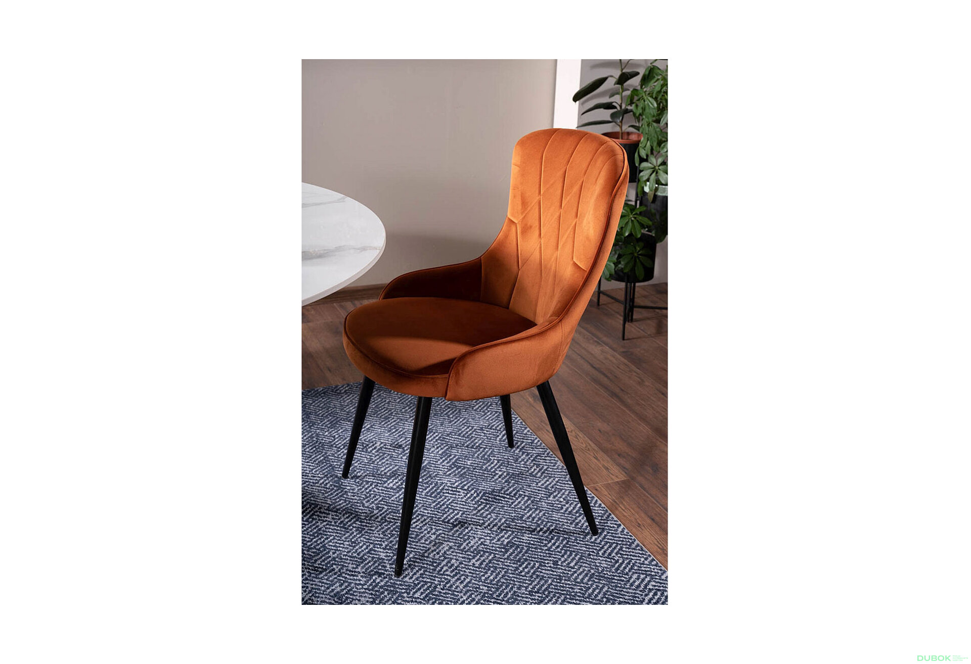 Obrázek 4 - Židle Lotus Velvet skořice Bluvel 4215, kov černá matná