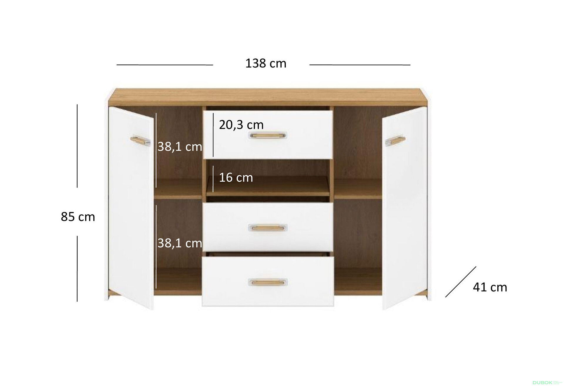 Obrázek 3 - Komoda 2d3s bílý mat Adam