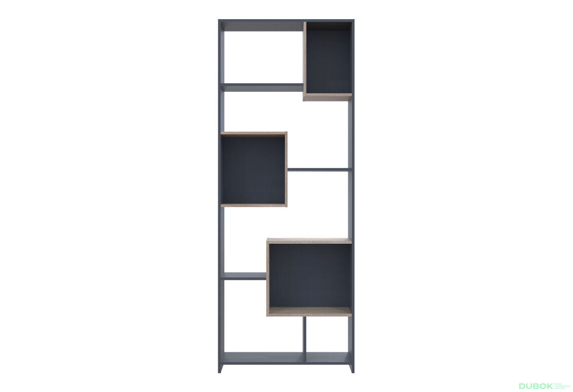 Obrázek 2 - Vysoký regál BS1 grafit / dub sonoma 81x30x210