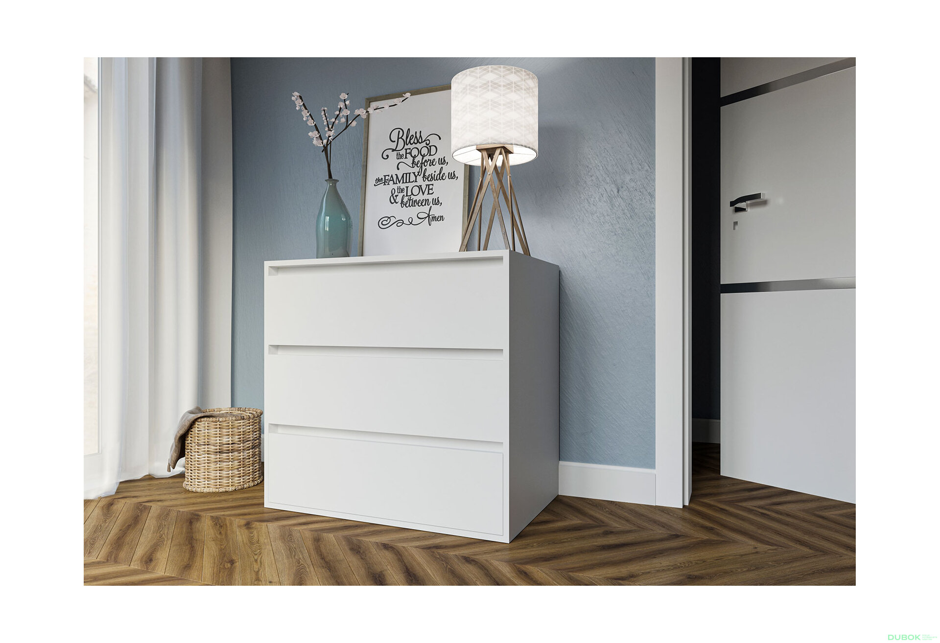Obrázek 2 - Komoda se 3 zásuvkami Idea K 80 cm Nymphaea alba