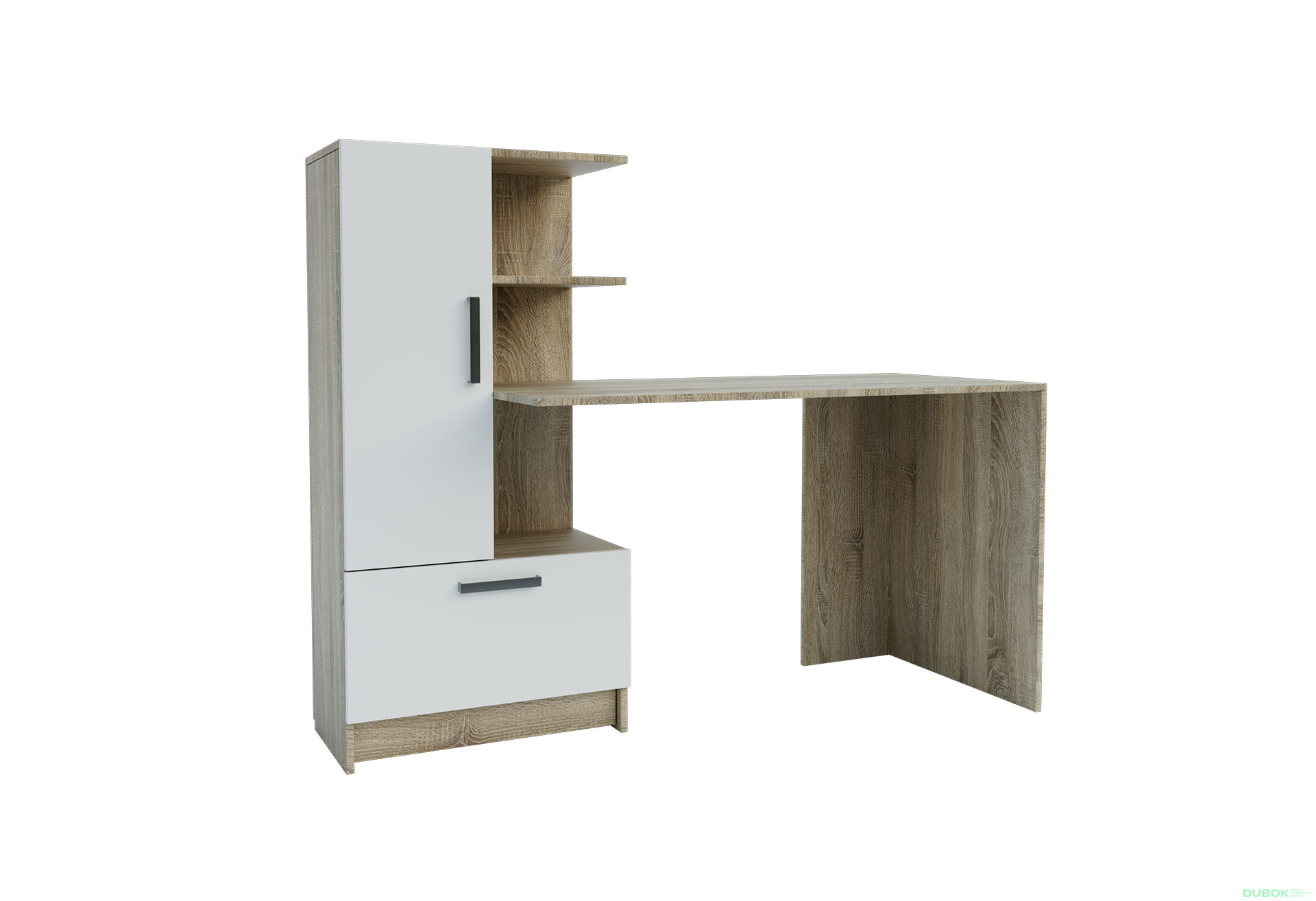 Obrázek 1 - Psací stůl s levou montáží Standard 150 cm Dub sonoma / Nymphaea alba
