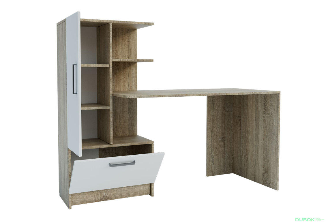 Obrázek 3 - Psací stůl s levou montáží Standard 150 cm Dub sonoma / Nymphaea alba