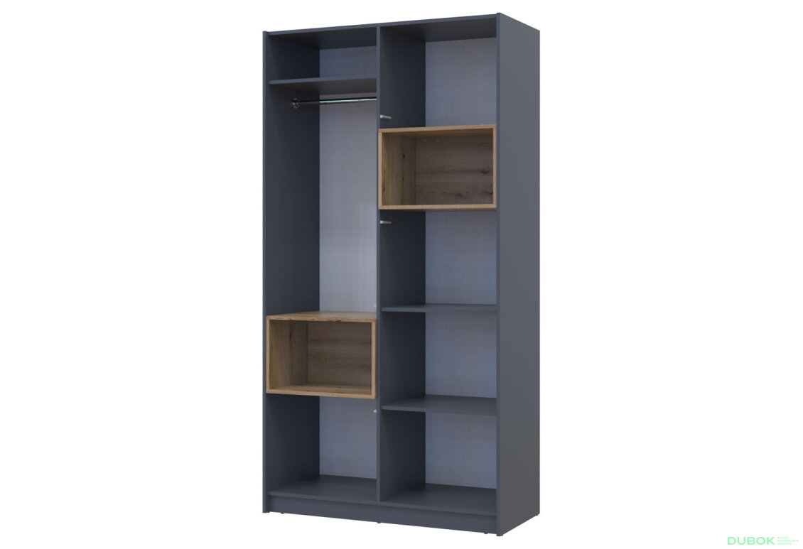 Obrázek 9 - Skříň Dale 2D s výklenkem 115.2х52х220 cm grafit / dub evoke