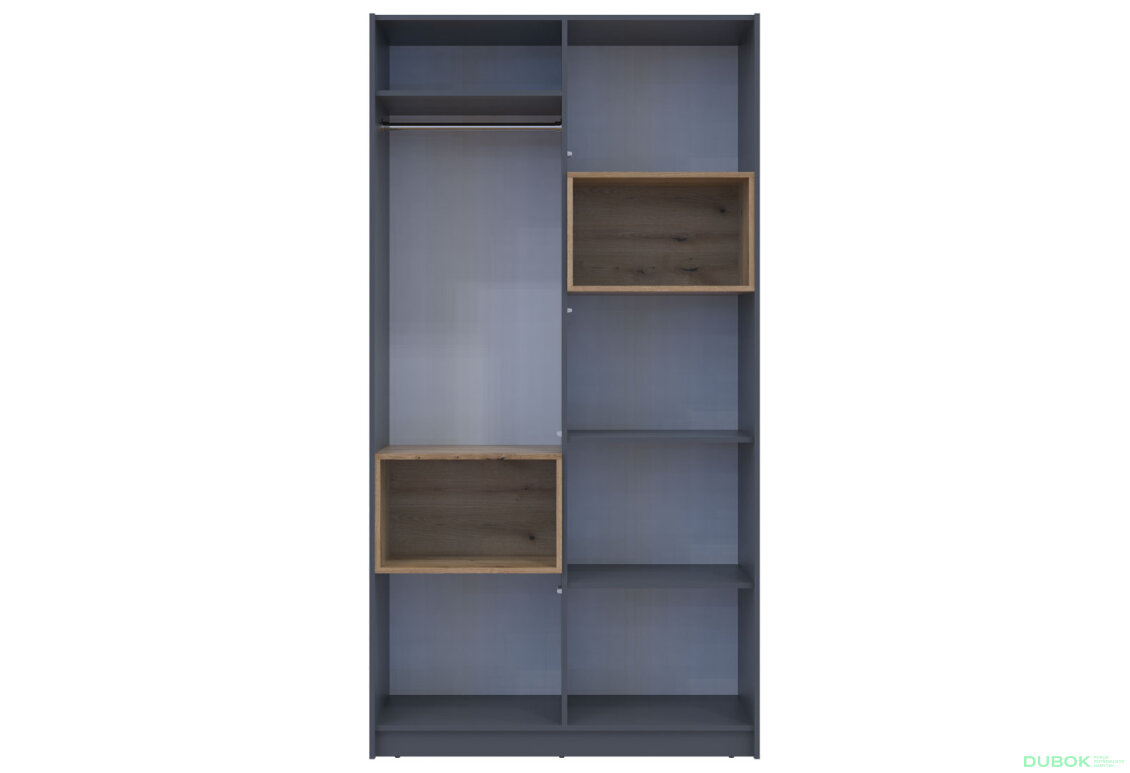 Obrázek 10 - Skříň Dale 2D s výklenkem 115.2х52х220 cm grafit / dub evoke
