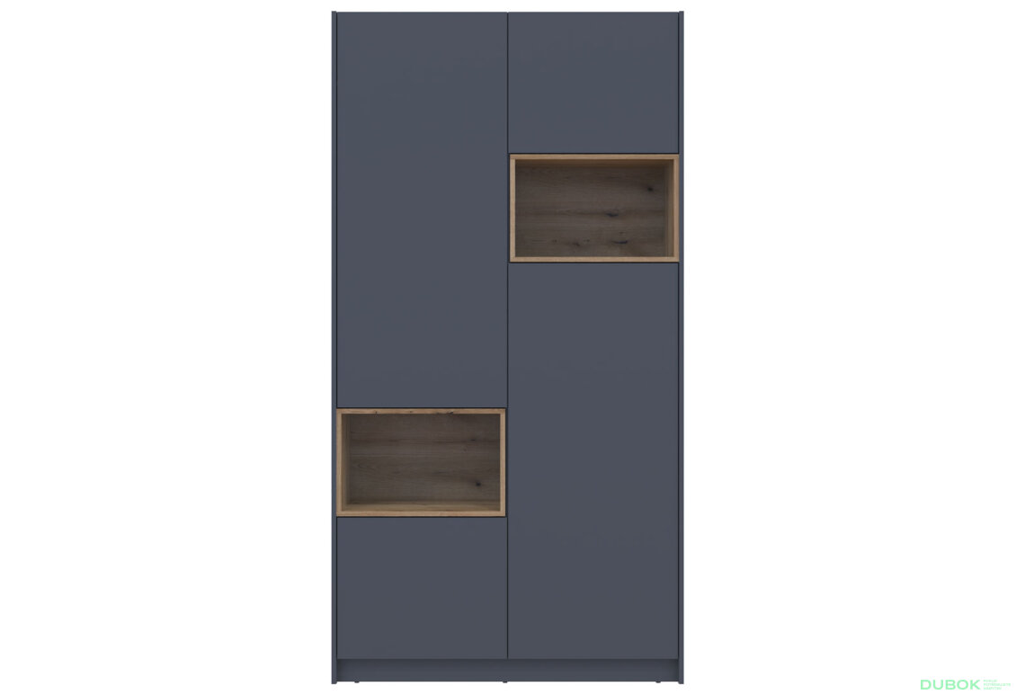 Obrázek 4 - Skříň Dale 2D s výklenkem 115.2х52х220 cm grafit / dub evoke