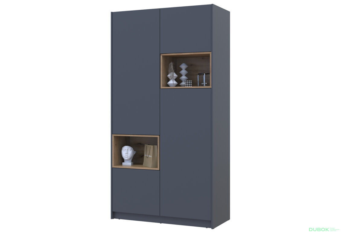 Obrázek 3 - Skříň Dale 2D s výklenkem 115.2х52х220 cm grafit / dub evoke