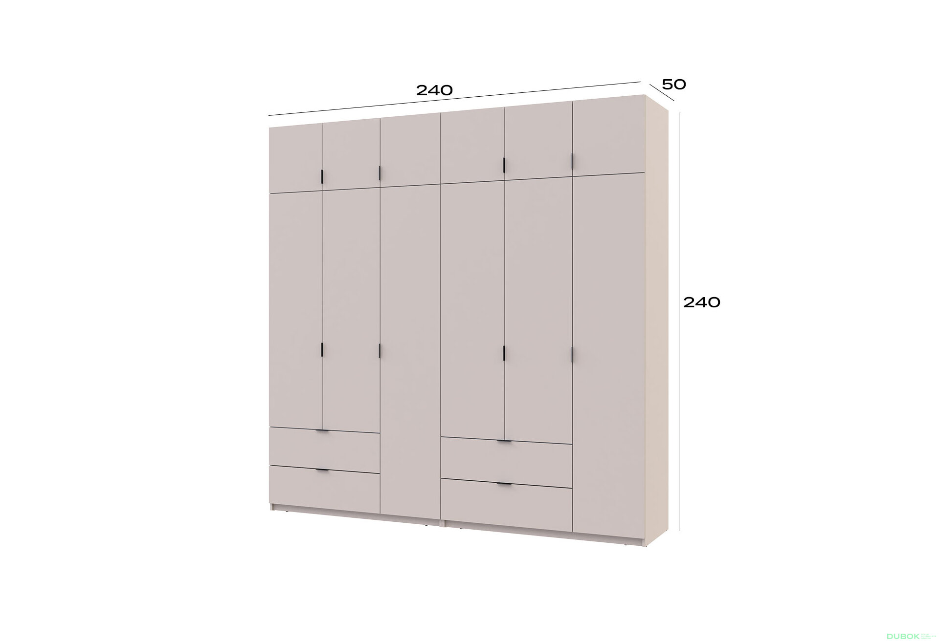 Obrázek 7 - Skříň Lukas 3+3 DT 240 kašmír