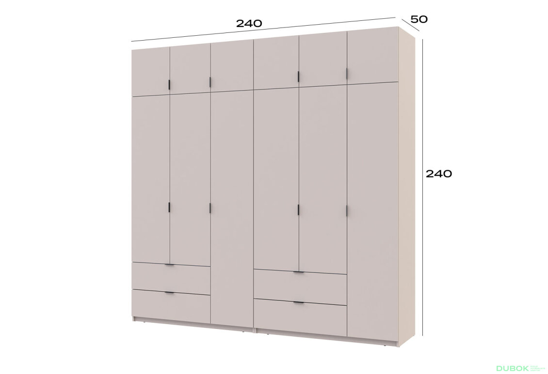 Obrázek 7 - Skříň Lukas 3+3 DT 240 kašmír