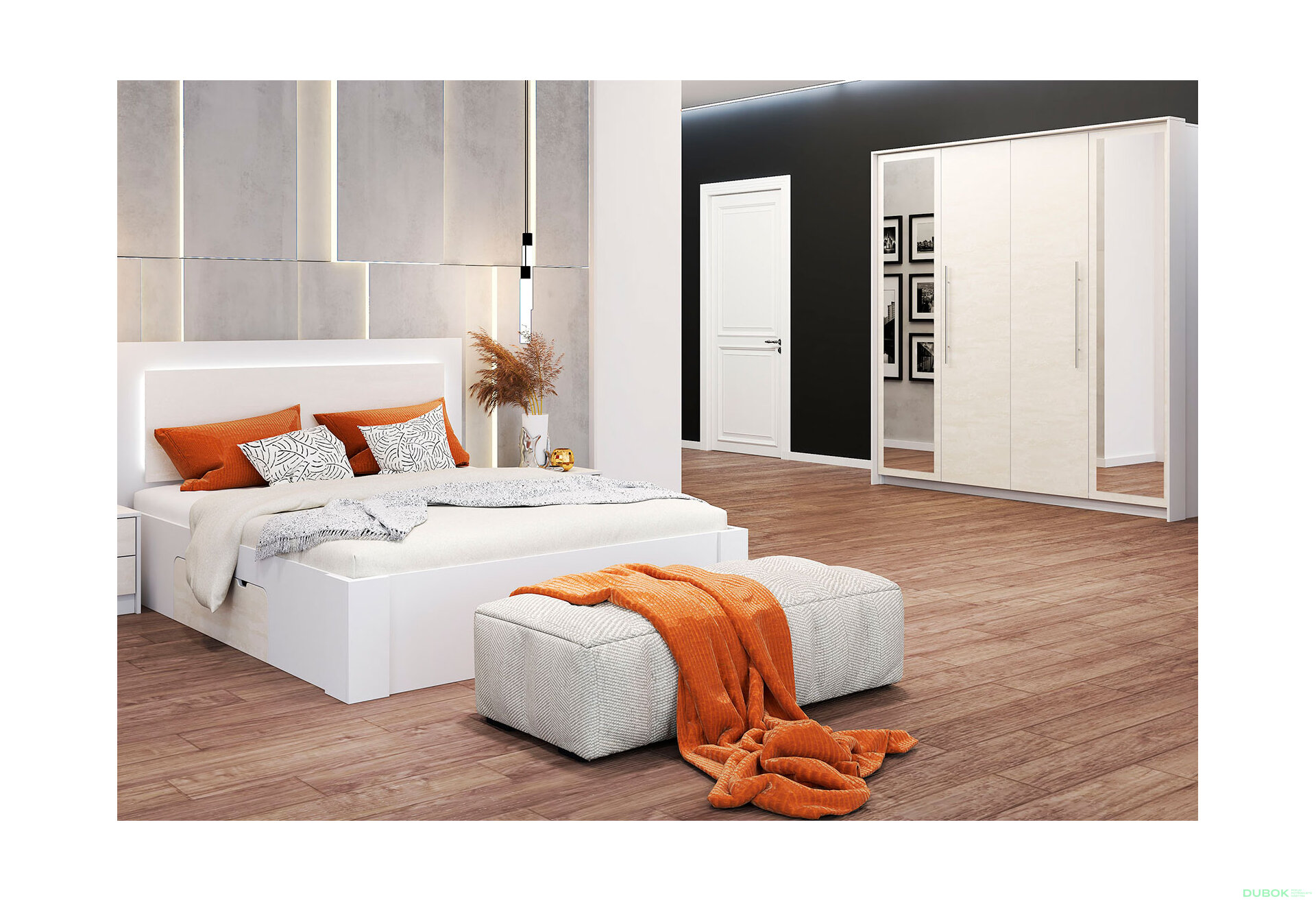 Obrázek 4 - Série do ložnice Aurelia silk / bílý