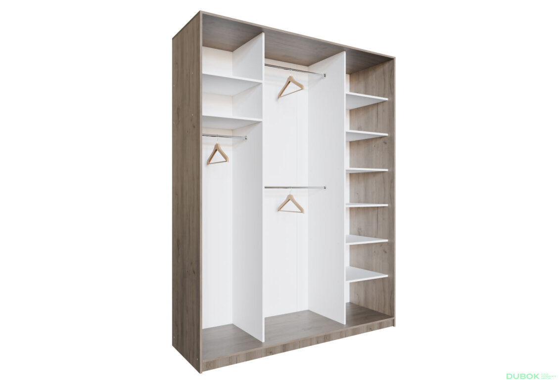 Obrázek 7041 - Skříň 2D W Loft 1800x600x2400, 2 DTD, Dub kraft šedý