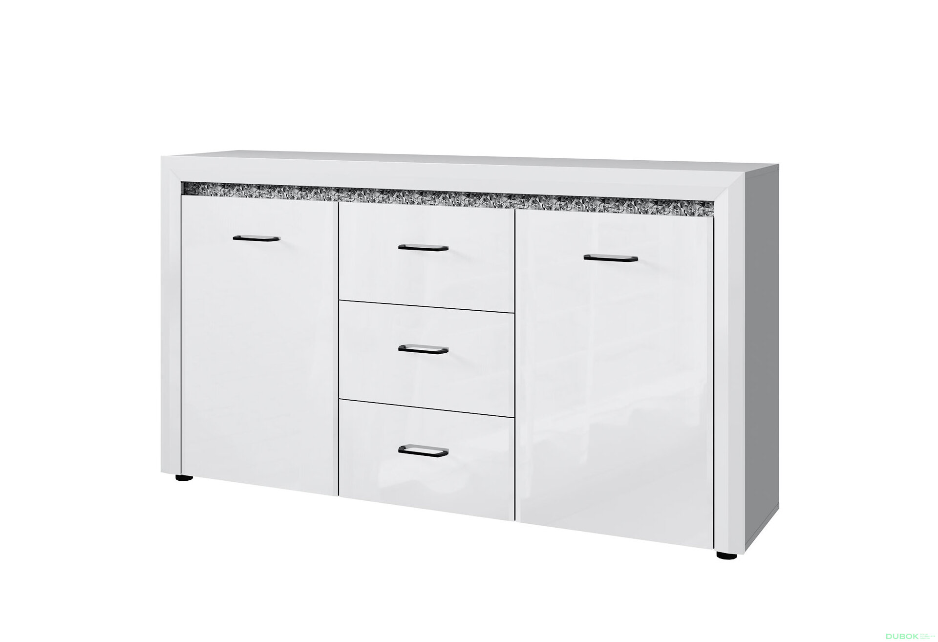 Obrázek 1 - Komoda 2d3s bílý lesk WhiteBlack