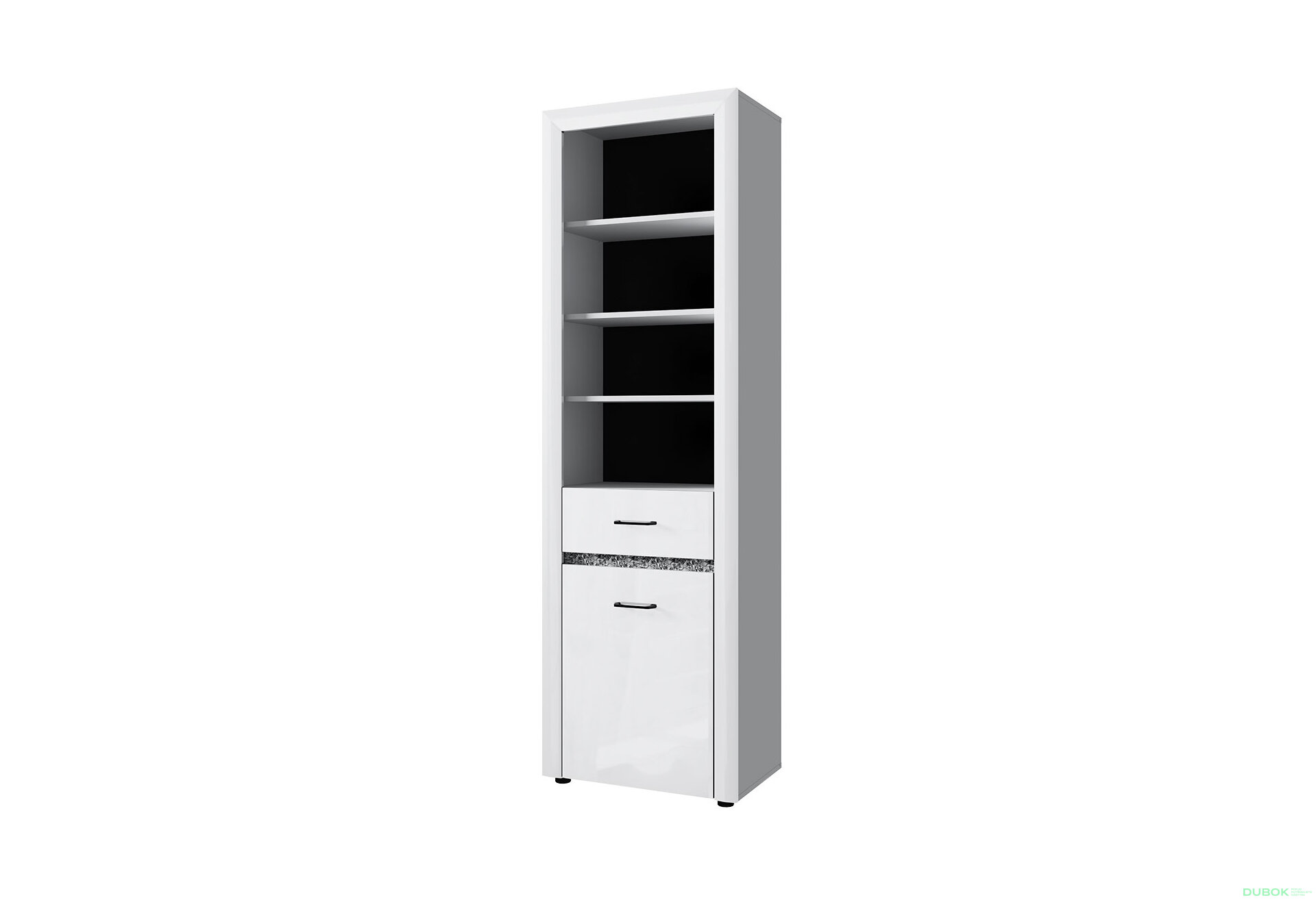 Obrázek 1 - Regál otevřený 1d1s bílý lesk WhiteBlack