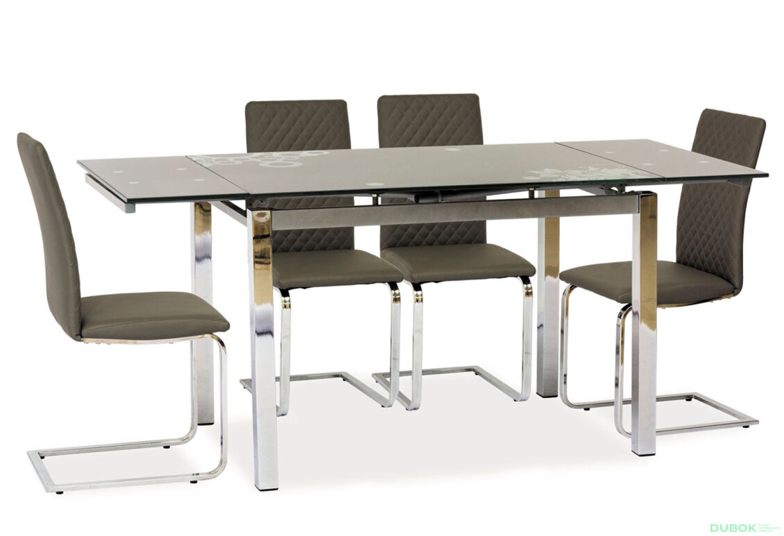 Obrázek 3 - Stůl GD-017 110(170)x74 šedý / chrom
