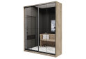 Obrázek 2 - Skříň 2D Loft 1500x600x2400, 2 zrcadla Lines BL, Dub kraft šedý