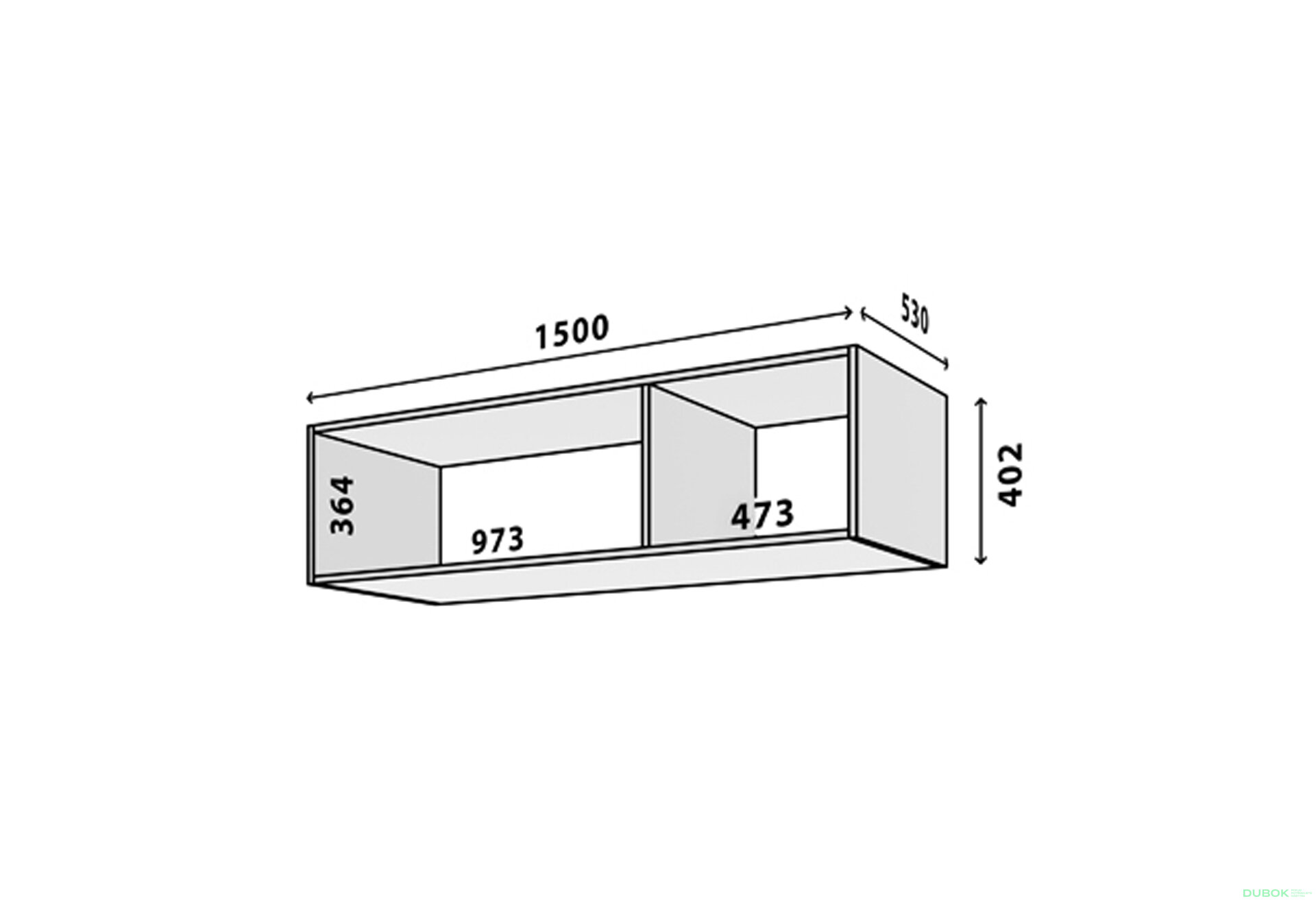Obrázek 2 - Modul №31 A-1500x400 DTD 18 mm bílý