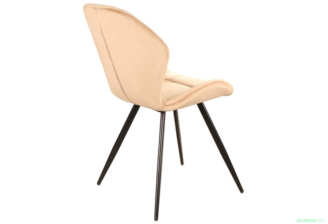 Obrázek 5 - Židle Ginger Velvet béžový Bluvel 28, matná černá kov