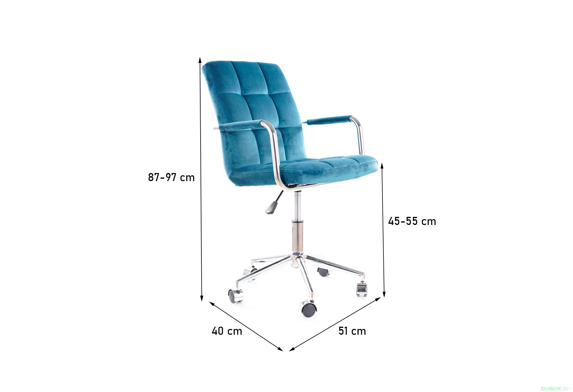 Obrázek 18 - Otočné křeslo Q-022 Velvet, tyrkysový Bluvel 85