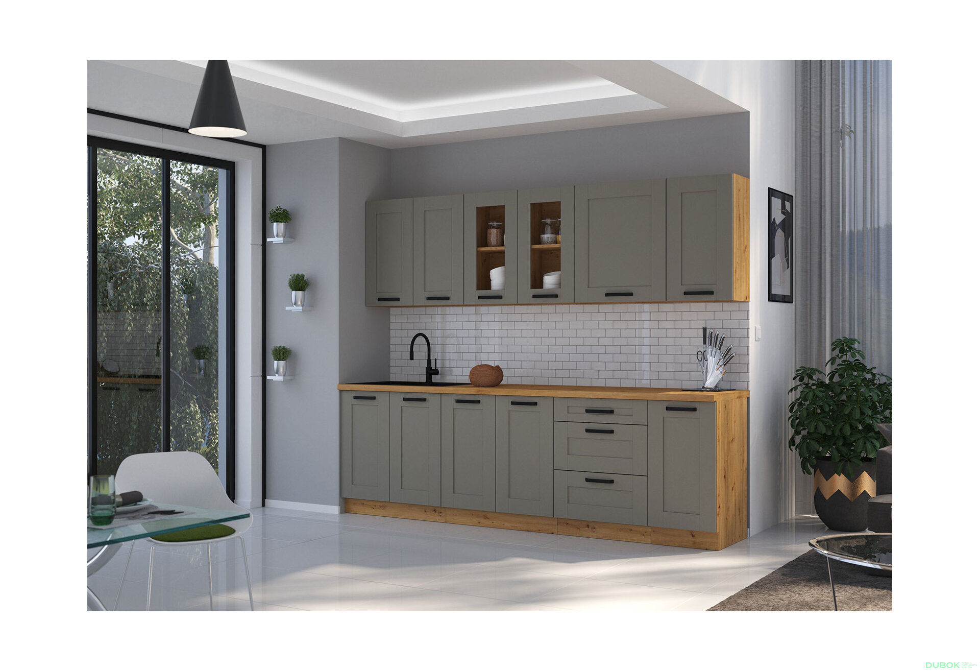 Obrázek 1 - Kuchyňská sestava 2.6 m Luna artisan / clay grey