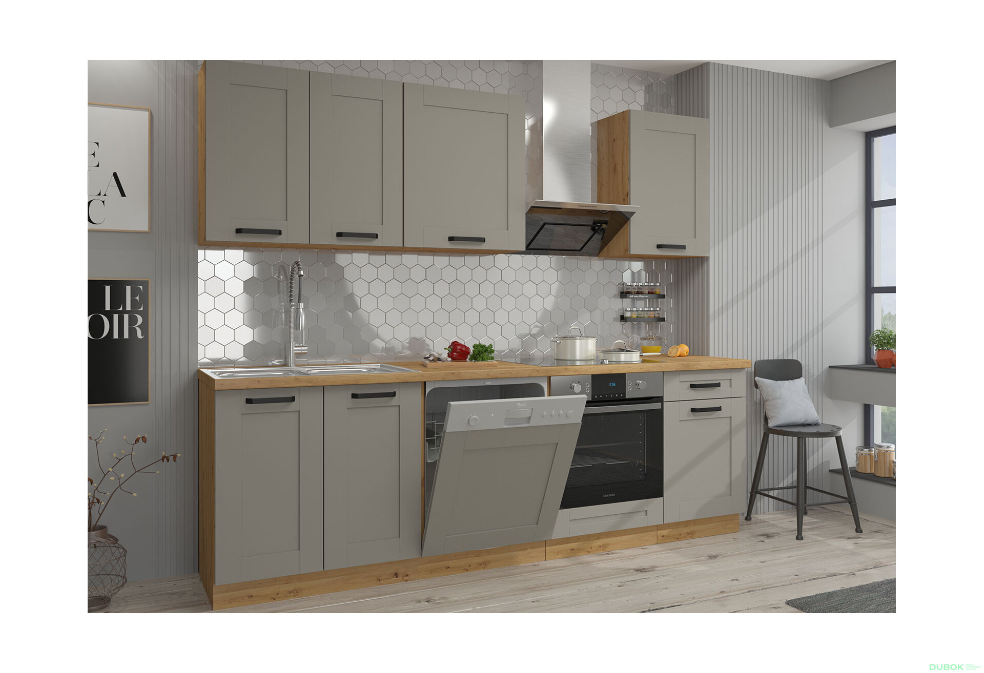 Obrázek 1 - Kuchyňská sestava 2.5 m Luna artisan / clay grey