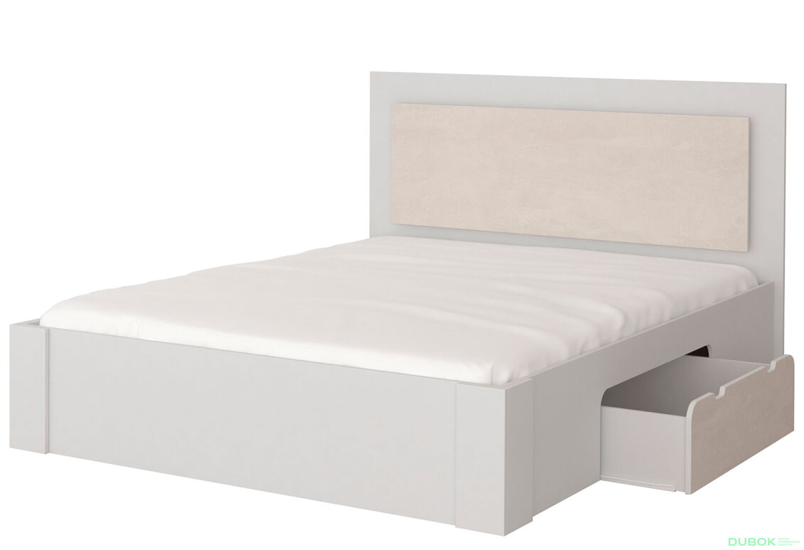 Postel 160x200 + LED Aurelia silk / bílý Idczak meble