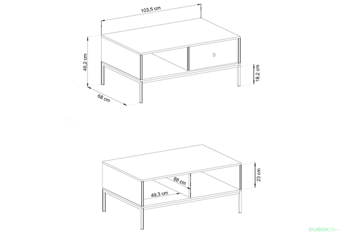Obrázek 7 - Konferenční stolek ML104 Mono bordo