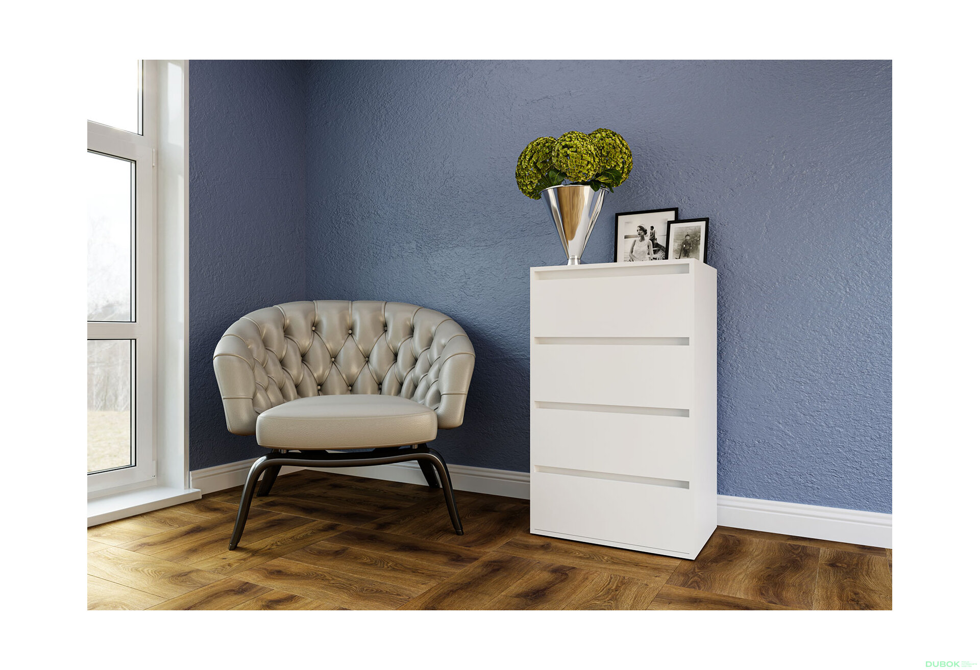Obrázek 2 - Komoda se 4 zásuvkami Idea K 60 cm Nymphaea alba