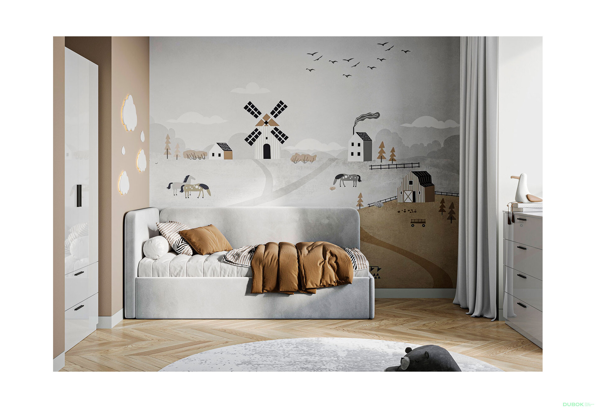 Obrázek 4 - Postel měkká s matrací Sofie New 0,9x2,0 výsuvná s rámem Happy
