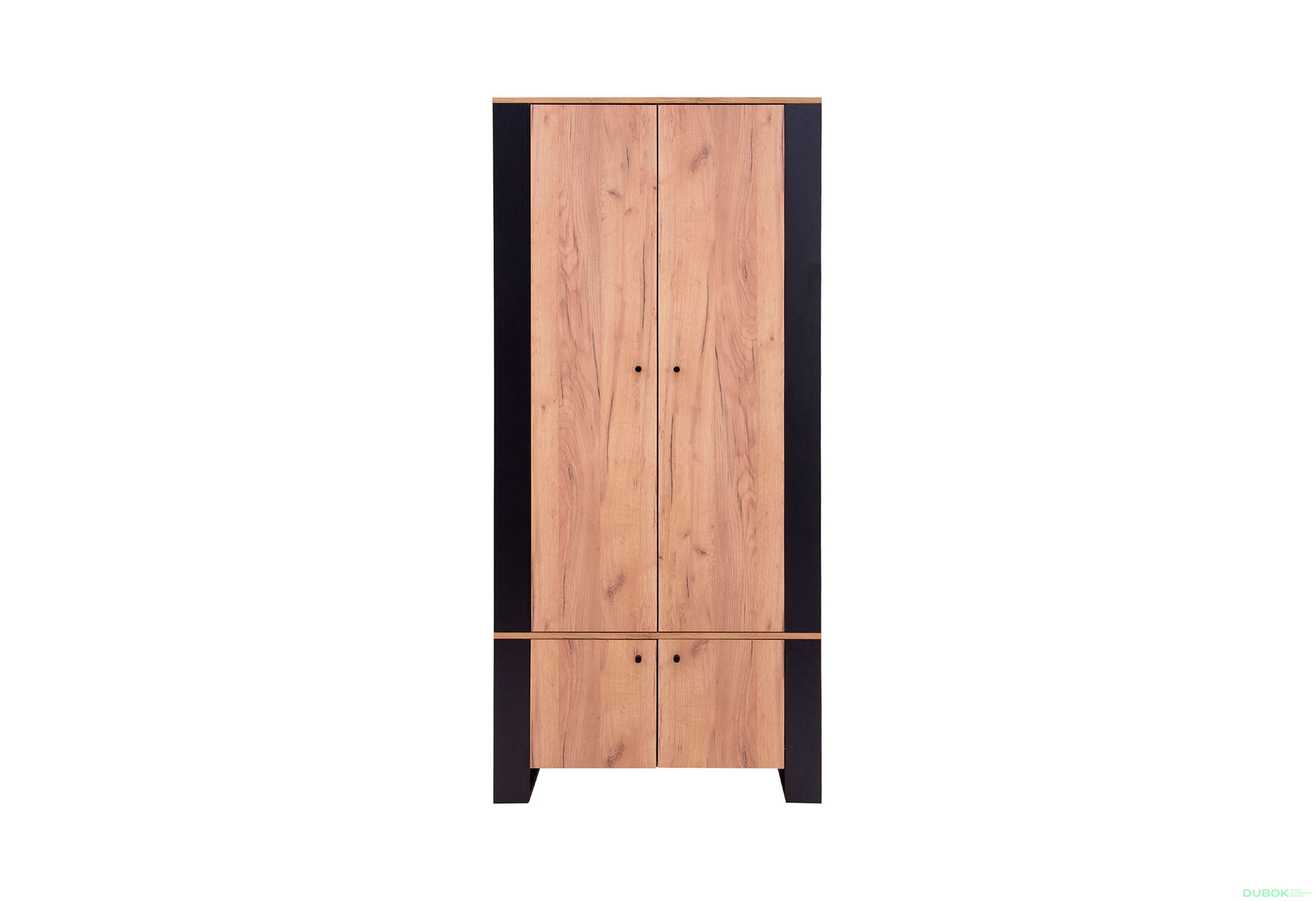 Obrázek 2 - Skříň čtyřdveřová Wood 90x195x55 cm Dub craft zlatý