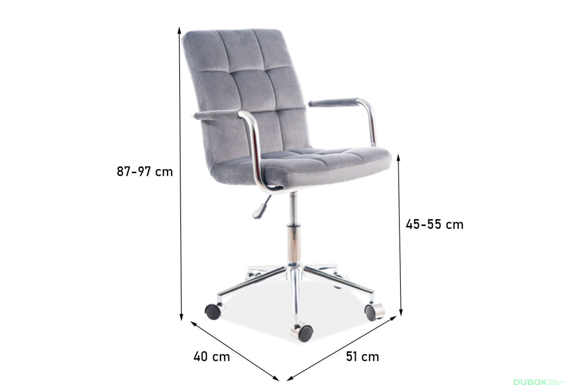 Obrázek 3 - Otočné křeslo Q-022 Velvet, šedý Bluvel 14