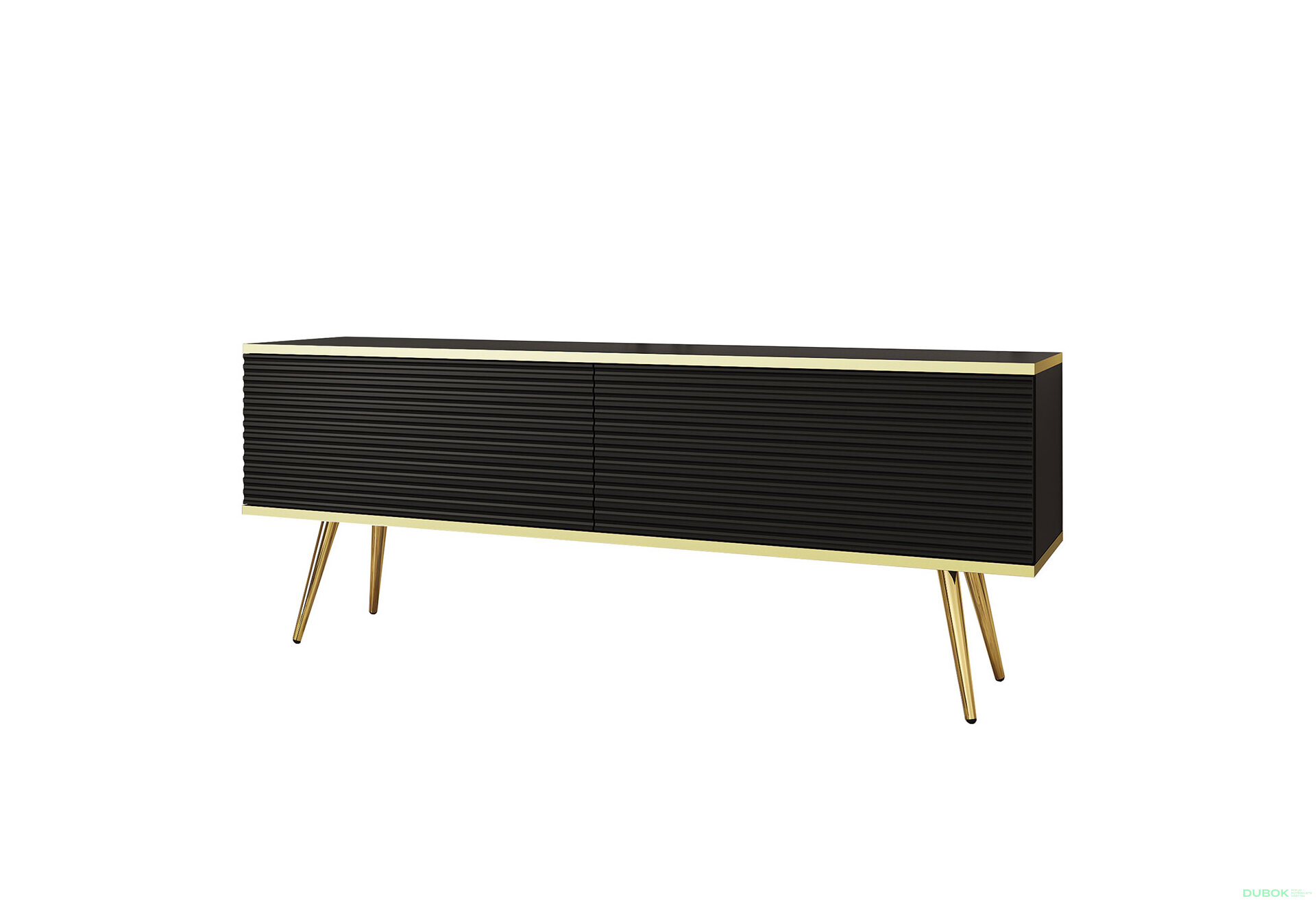 Obrázek 1 - TV stolek RTV 135 MDF černý, zlaté nohy Oro