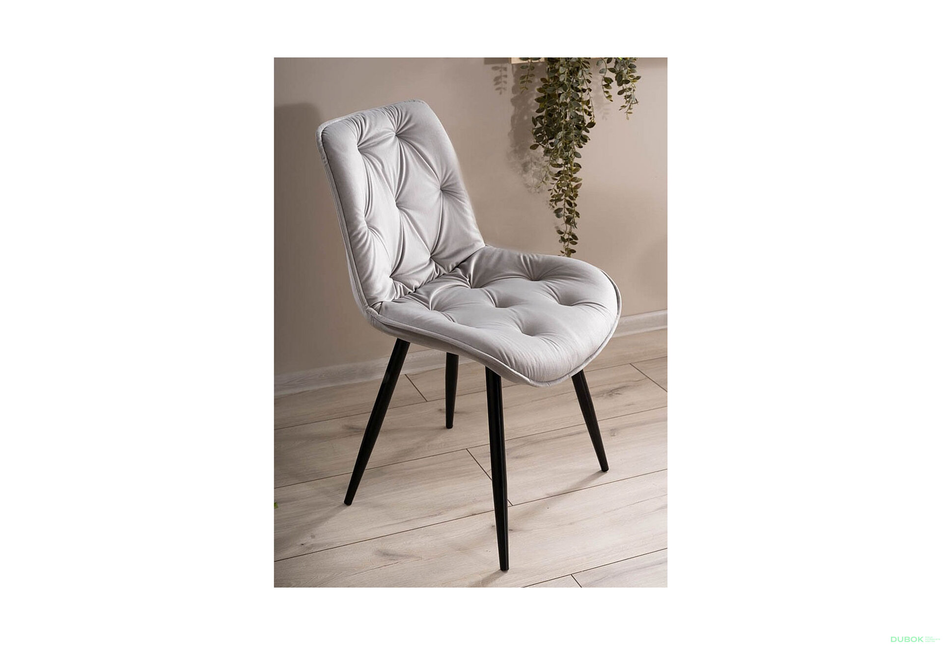 Obrázek 10 - Židle Cherry II Velvet světle šedý Bluvel 03, matná černá kov